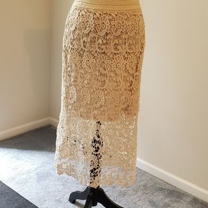 Beautiful lace overlay skirt!